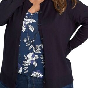Lane Bryant Crew-Neck Button-Front Cardigan